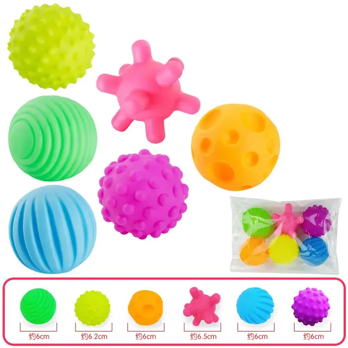 Ensemble de balles multiples texturées pour bébé, jouet de développement des sens tactiles, balle à 