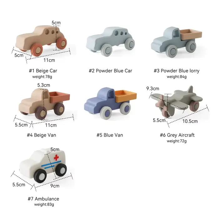 Jouet de dentition en forme de bus de dessin animé en bois et silicone sans BPA pour enfants apprendre et jouer occasionnels