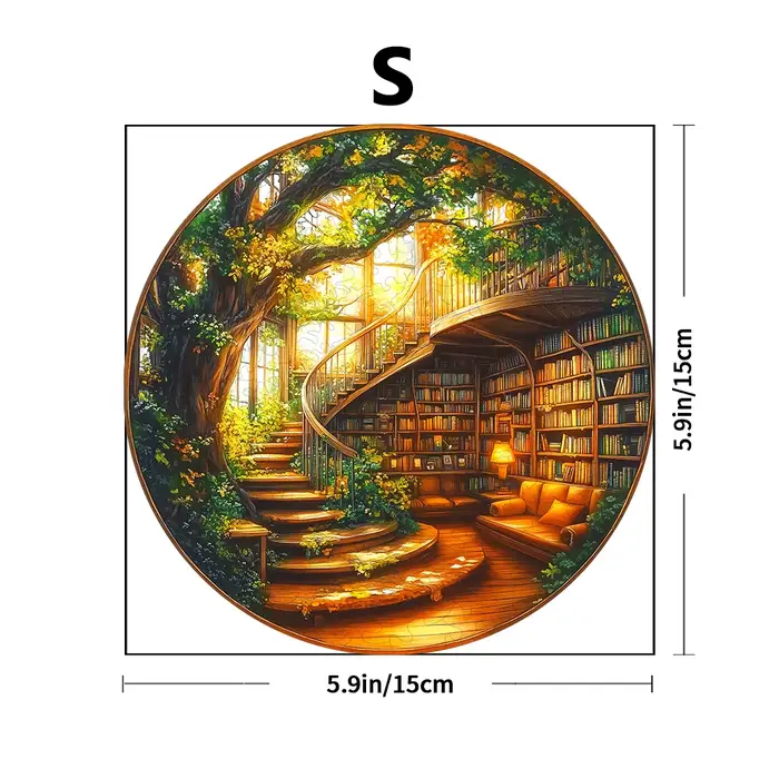 Nette Tree Series-Bibliothèque-Puzzles en bois, Remise de diplôme ou cadeaux d'anniversaire, Décorat
