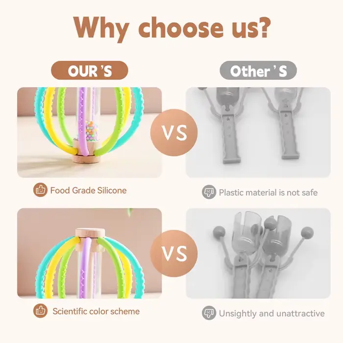 Hochet Sensoriel en Bois pour Bébé