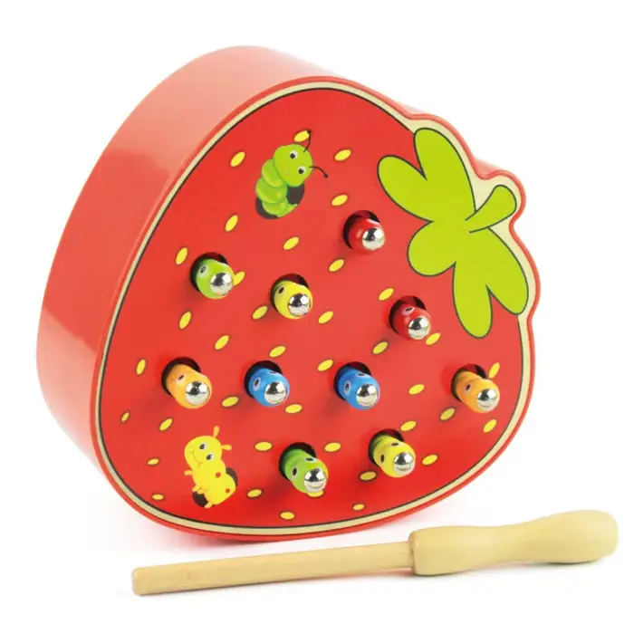 Jeu de capture de vers en bois Puzzle 3D Jouets éducatifs pour enfants Jeux interactifs magnétiques Montessori Cadeau Occasions Spéciales