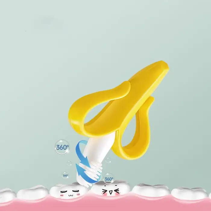 Anneau de dentition en forme de banane pour bébé, brosse à dents d'entraînement en Silicone sans BPA