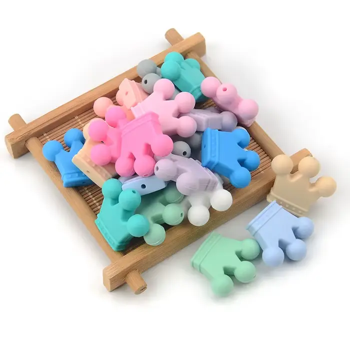 LOFCA 10 pièces/lot perles de couronne en Silicone sans BPA perles de dentition en Silicone bébé à m