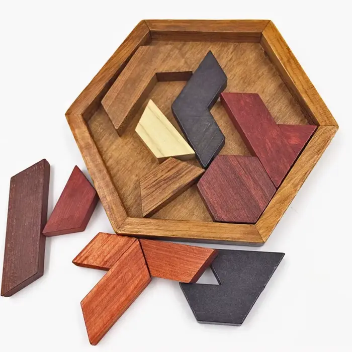 Jeu de Puzzle Hexagonal de Forme Géométrique pour Enfant et Adulte