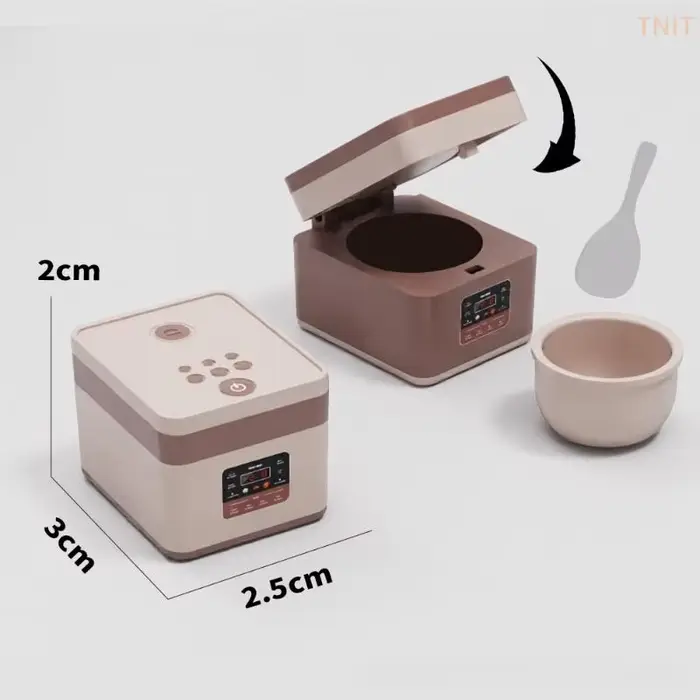 1 pièce Réaliste Four à micro-ondes, Cuiseur à riz, Cuiseur à œufs, Jouet de maison de poupée 1:12, Appareils électroménagers de cuisine, Meubles