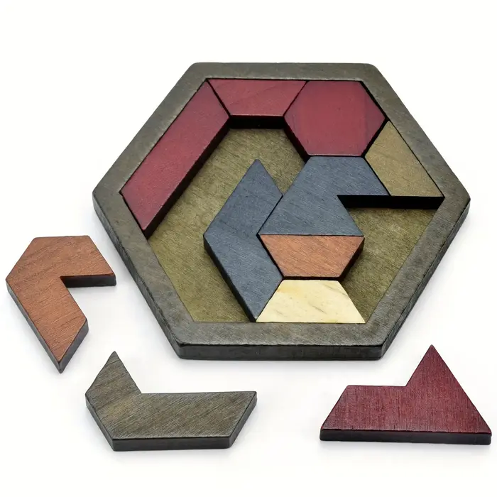 Puzzle Tangram hexagonal