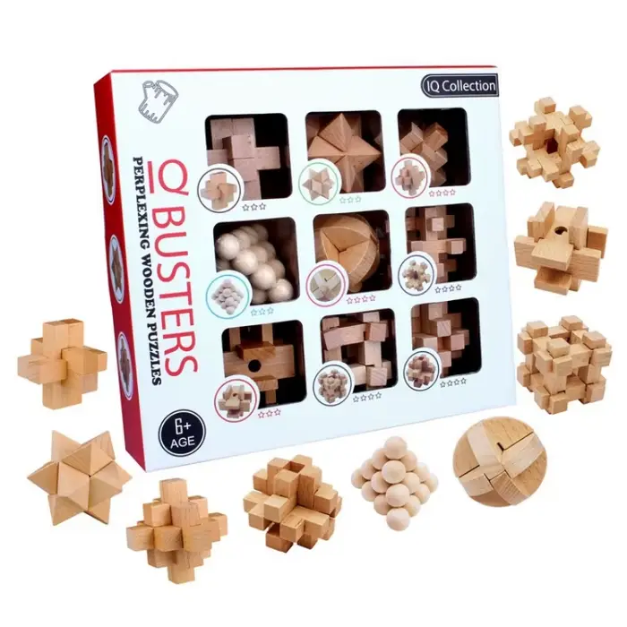 Puzzles de déverrouillage en bois casse-tête Kong Ming LuBan Lock jouet de décryptage adulte jeu d'assemblage Puzzle pour enfants jouets