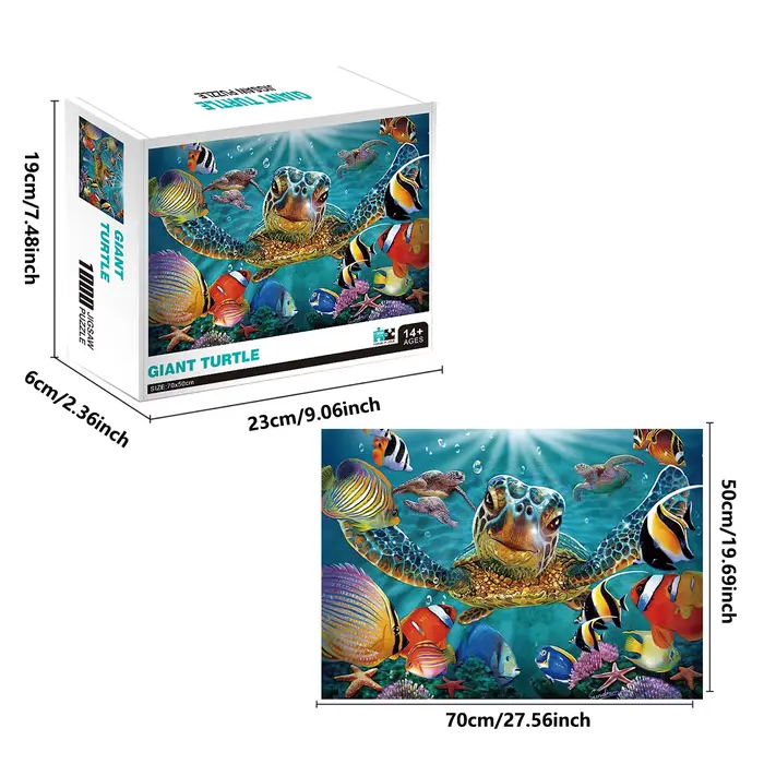 Puzzle océan géant tortue 1000 pièces décoration maison jeu familial éducateur de créativité et concentration pour enfants et adultes