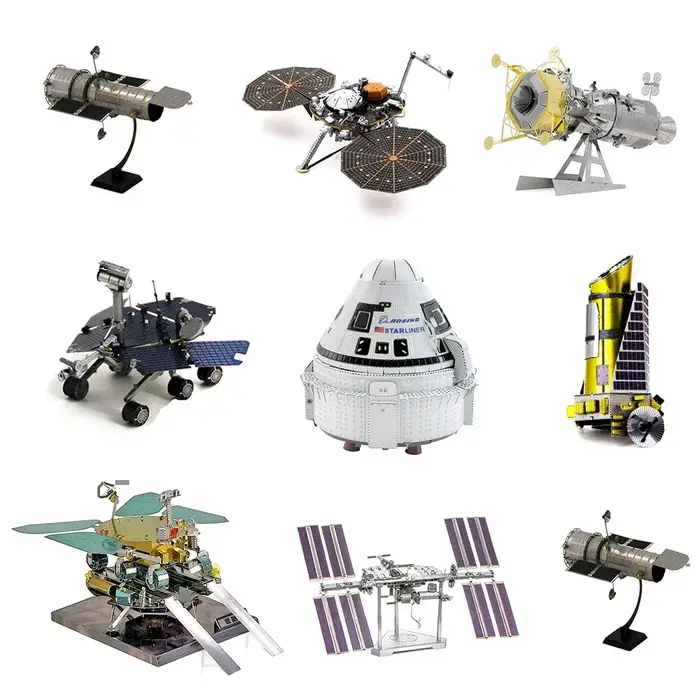 Exploration spatiale 3D Puzzle en métal navette Hubble télescope spatial Mars Rover modèle jouet pour enfants