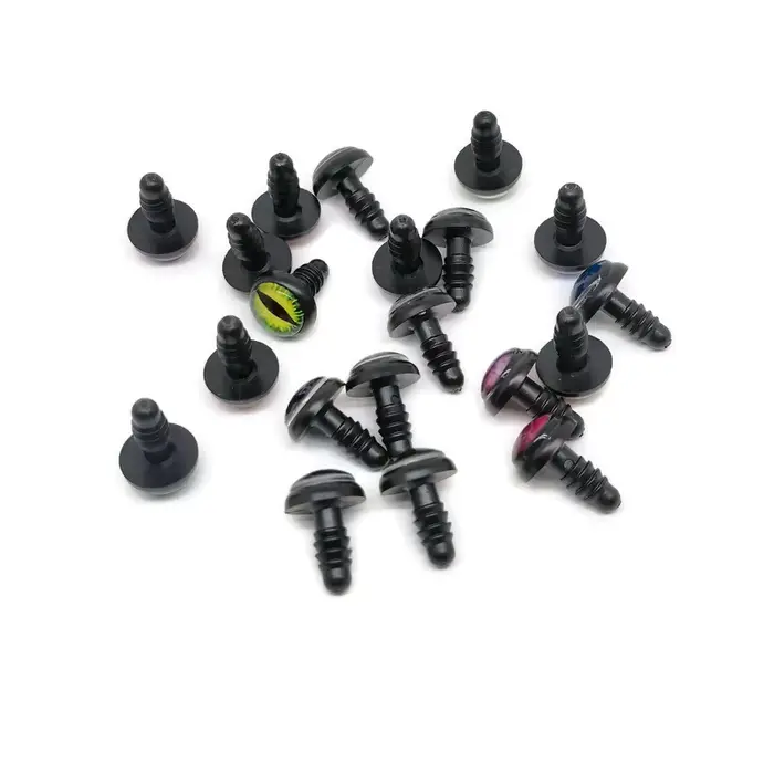Yeux de sécurité en verre avec rondelles, accessoires de bricolage, poupée animale, 12mm, 14mm, 16mm