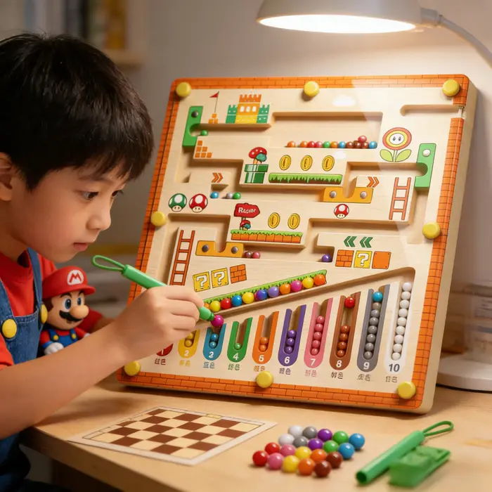 Labyrinthe magnétique Montessori de couleurs et de chiffres