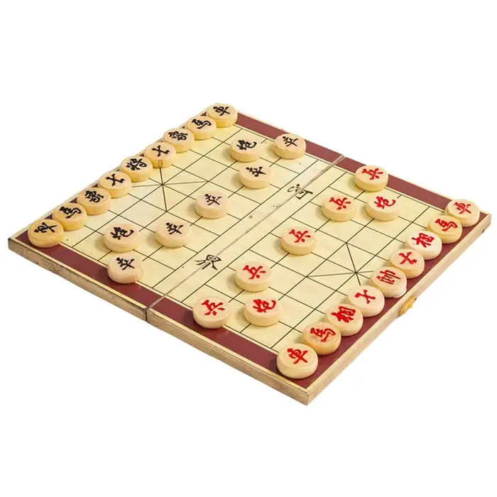 Jeu d'échecs chinois Jeu de société pliable en bois pour adultes Jeu d'échecs chinois Xiangqi Jeu de