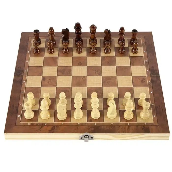 Jeu d'échecs 3 en 1, plateau pliable, ensembles de jeux d'échecs en bois, ensemble d'échecs exquis p