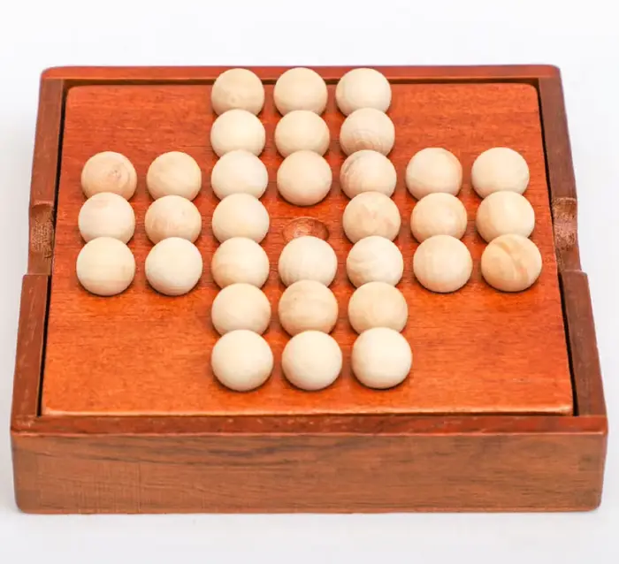 1 jeu de solitaire classique en bois, jeu de société éducatif pour enfants