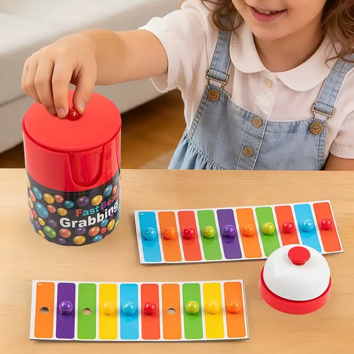 Jeu de société Bingo de correspondance des couleurs, jeu éducatif rapide pour enfants, entraînement à la préhension des perles, jeu de stratégie familial pour enfants et adultes