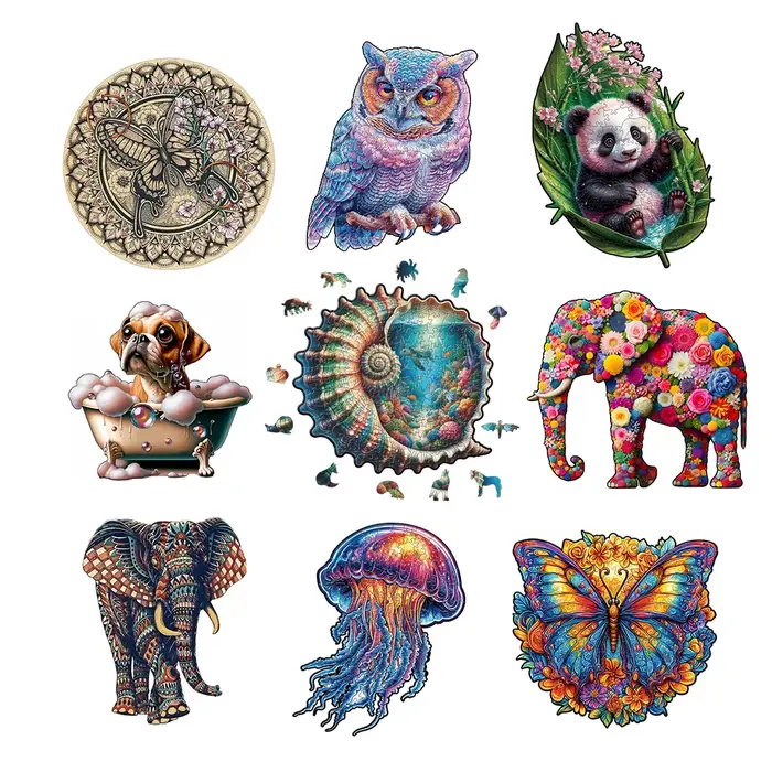 Coquillage Puzzle en bois pour adultes jeu fantaisie océan côtier décor