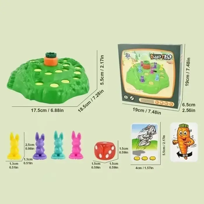 Jeu de société interactif parent-enfant pour enfants : Piège à lapins, jeu de stratégie multijoueur 