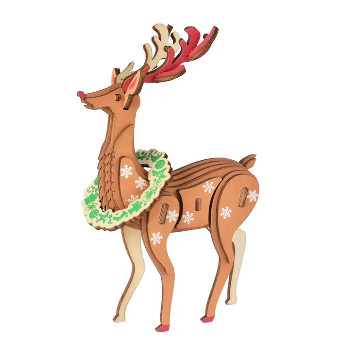 Jouets Montessori pour enfants, jeux de Puzzle 3d en bois, modèles d'animaux licorne, Kits d'assembl