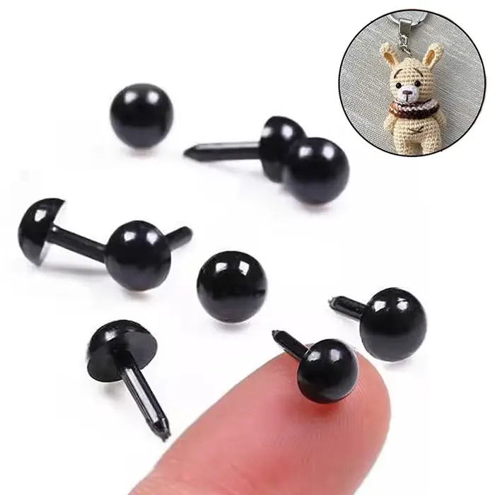 Yeux de sécurité en plastique noir pour jouets artisanaux, accessoires de beurre d'ours en peluche, 