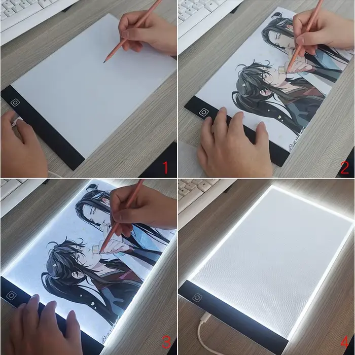 Tableau de copie de dessin Led à intensité variable, niveau A4, jouet pour enfants, peinture éducati