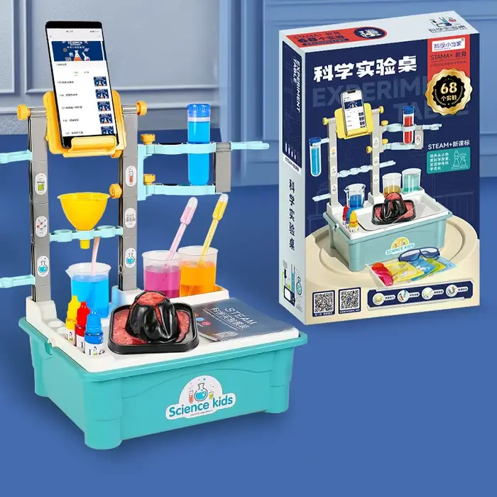Kit de jouets fuchsia de laboratoire scientifique pour enfants, outils chimiques, tige de table, jou