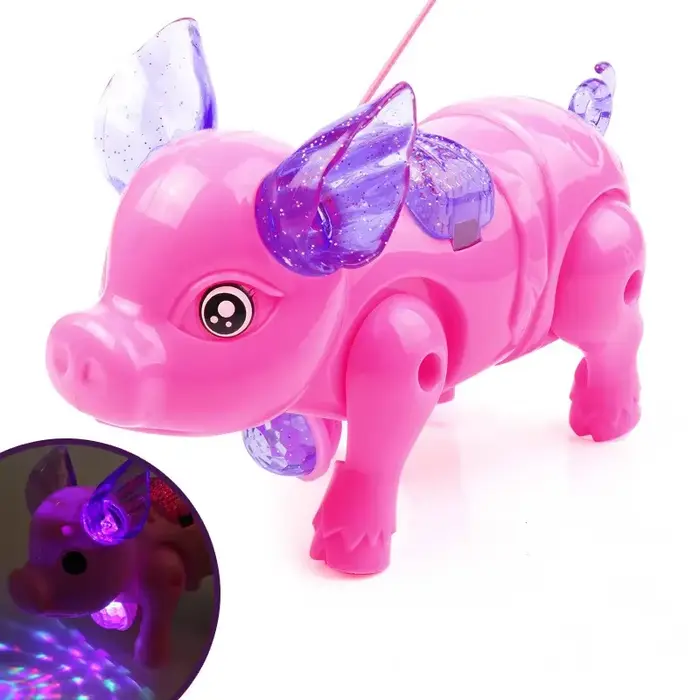 Jouet cochon de marche électrique de couleur rose