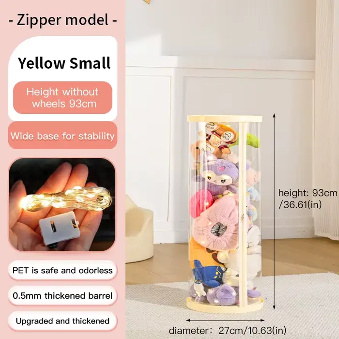 Boîte de rangement de jouets, boîte de rangement de poupées, jouet en peluche pour enfants, Tube de 