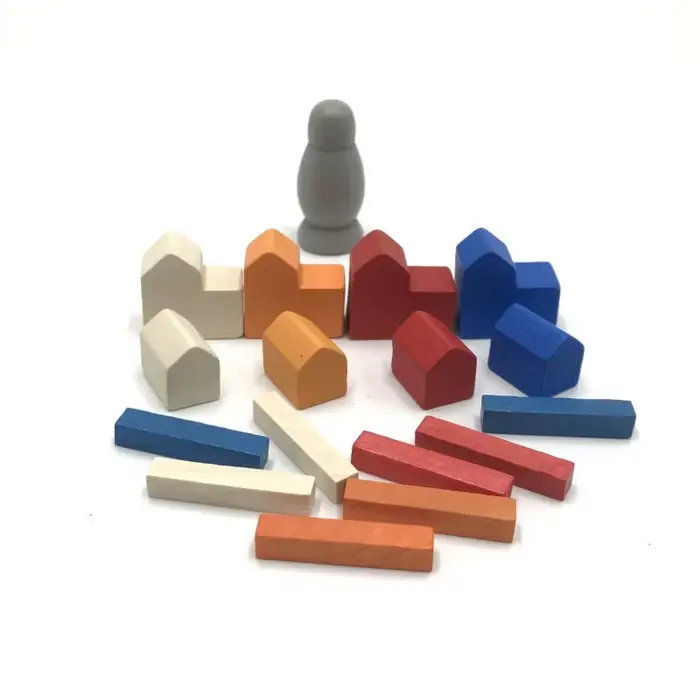 Pièces en bois pour construction maison ville échecs imagination enfant adultes jouets éducatifs occasions familiales