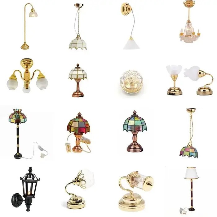 Lampe de Table Miniature pour Maison de Poupée Prise Miniature Accessoires de Décoration pour Enfant Occasions Spéciales Polyvalente