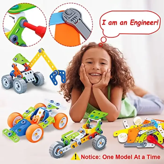 Ensemble de construction pour garçons de 4 ans et plus, cadeaux d'anniversaire, jouets STEM, ensemble de construction éducatif, jeux d'apprentissage créatifs, cadeau pour la fête des enfants