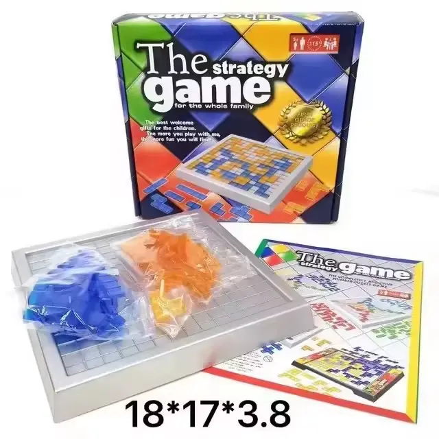 Puzzle intellectuel pour enfants, planche de stratégie, jouets éducatifs, jeu de carrés colorés, fêt