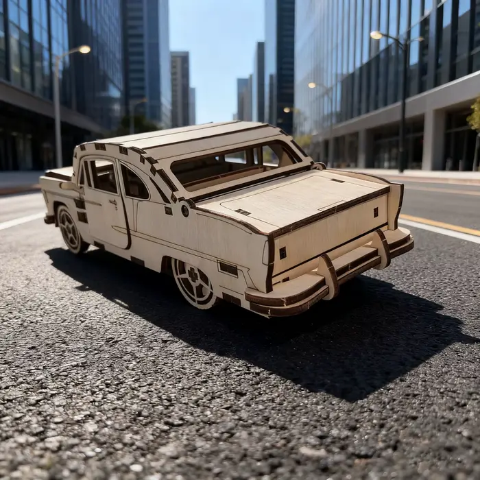 Modèle de puzzle 3D de voiture en bois