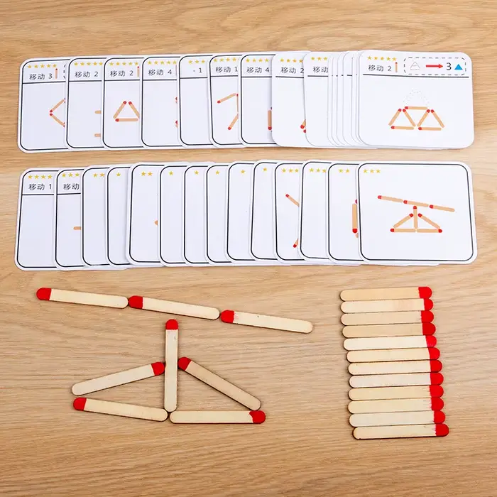 Jeu de puzzle Montessori, jouets en bois, bricolage, jeu de société de géométrie mathématique, Match