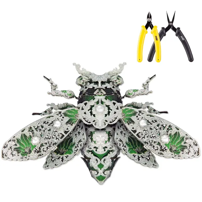 Piececool – puzzle 3D en métal, modèle d'insecte de cigale et ensemble d'outils, assemblage de jouet