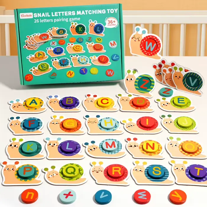 Lettre d'escargot Cognition mot orthographe carte assortie lettres d'animaux éducation apprentissage jouets éducatifs pour enfants jeu de Table