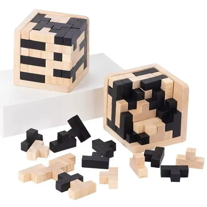 Puzzle 3D forme géométrique bois MEADE Cube 54T pour adultes enfants occasions spéciales jouet éducatif