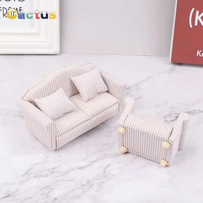 Mini meubles de maison de course, canapé avec oreiller pour maison de beurre, jeu de simulation pour