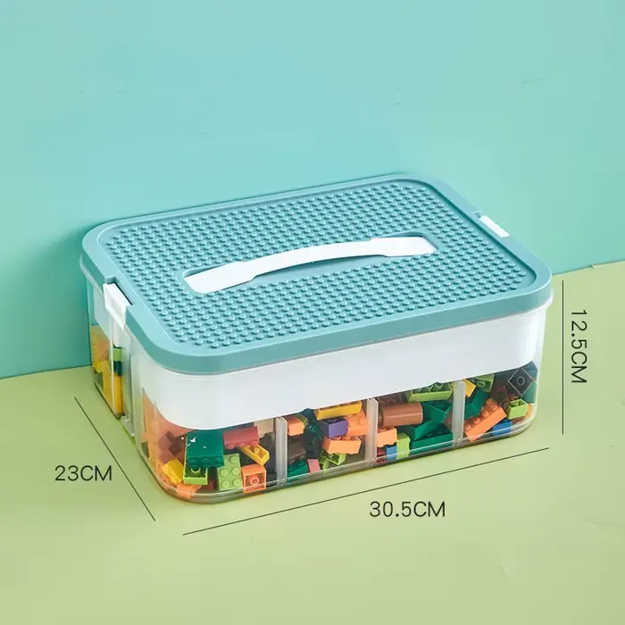 Boîte de rangement de blocs de construction pour enfants, 1/2/3 couches, conteneur réglable pour art
