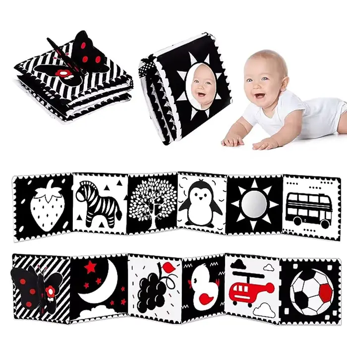 Livre sensoriel en tissu pour bébé de 0 à 12 mois