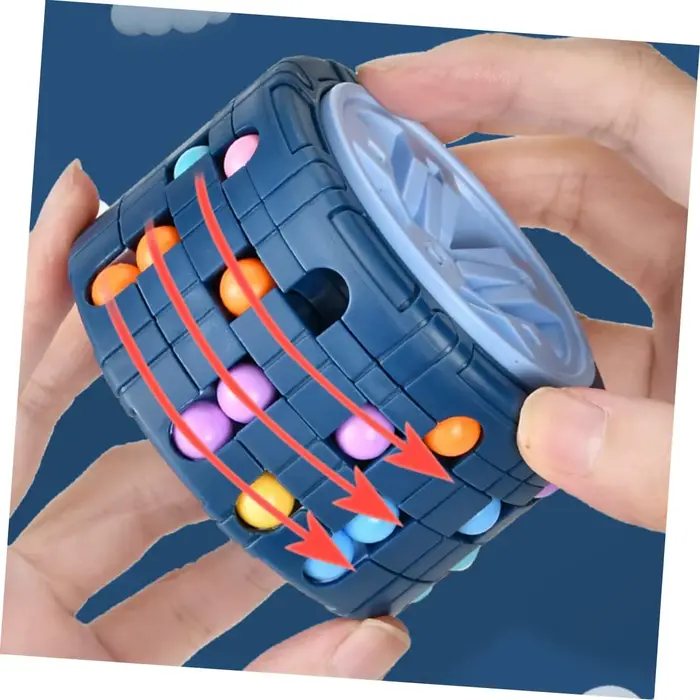 Labyrinthe de gravité 3D Tyre Cube - Jouet anti-stress pour soulager l'anxiété, jeu de puzzle avec balles pour enfants de 3 ans et plus et adultes, casse-tête amusant et stimulant