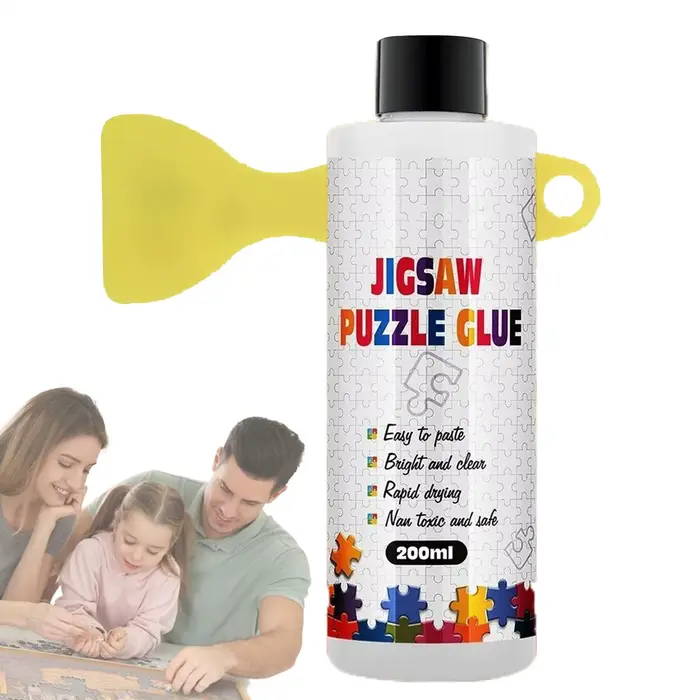 Colle transparente pour puzzle et art à séchage rapide avec applicateur pour améliorer la qualité visuelle de vos projets d'artisanat et de photographie