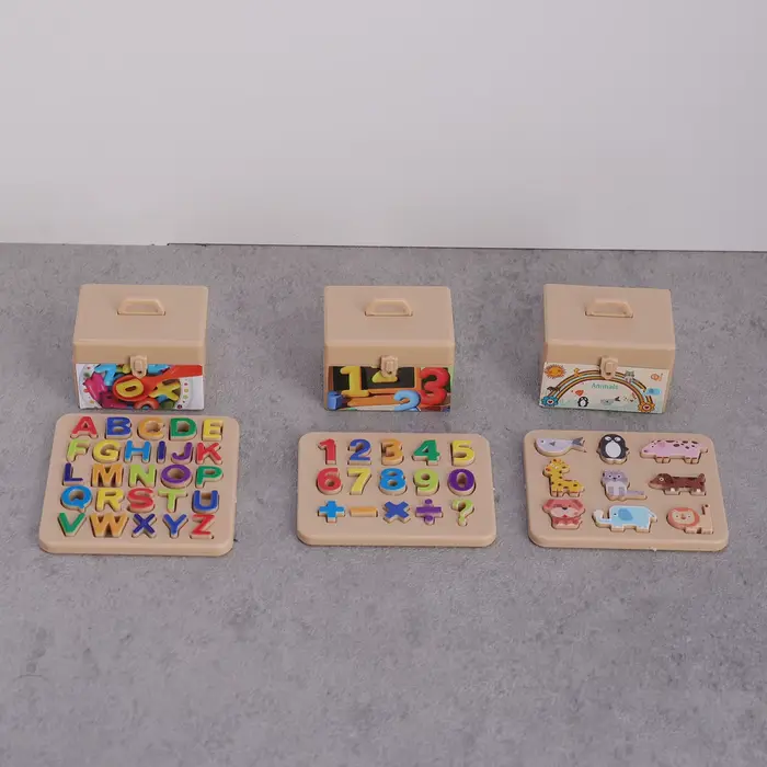 Nouveau Mini Mini éducation précoce 26 Alphabet anglais Puzzle boîte de rangement décoration maison 