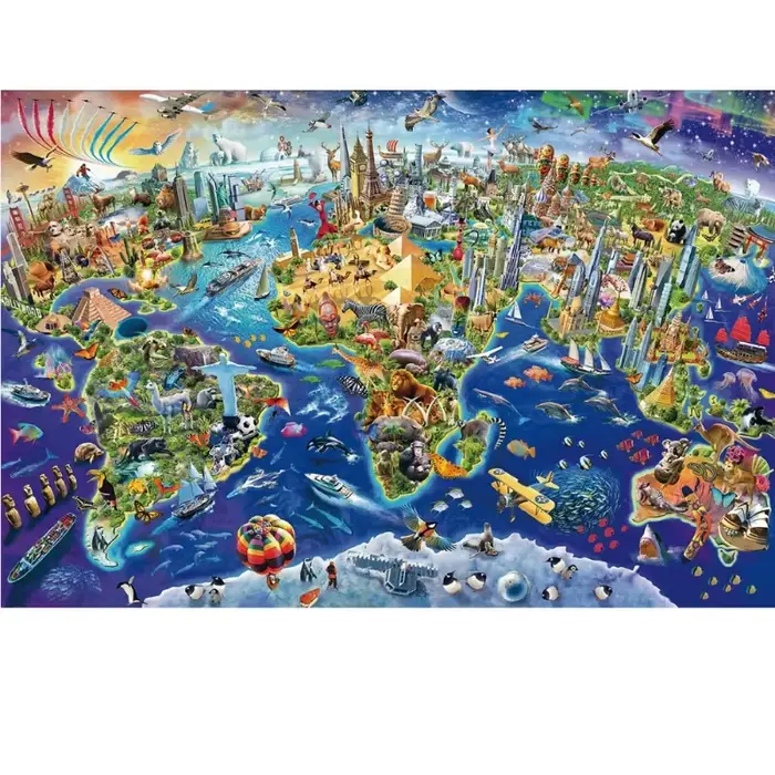 Puzzle de 1000 Pièces pour Adulte, Repère du Monde, Beau Paysage, Customisation Soulignée, Jouets Ré