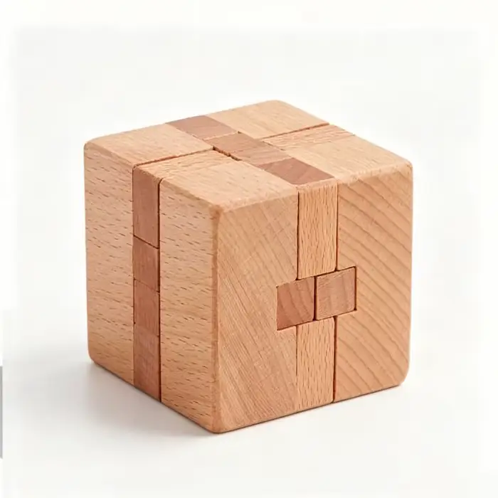 Cubes de puzzle en bois Luban Lock, casse-têtes 3D carrés pour enfants et adultes, défi de logique e