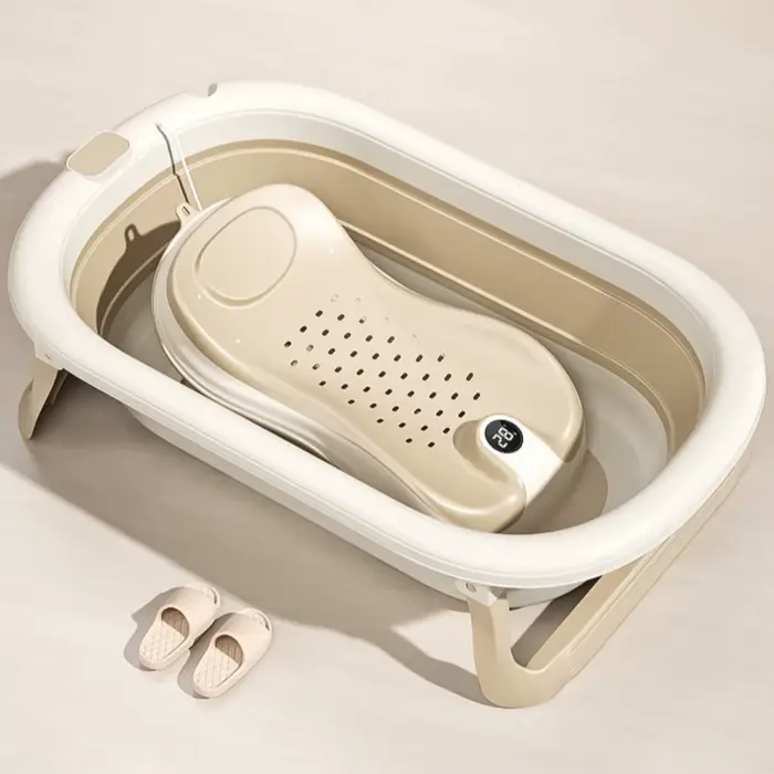 Support de bain pour bébé avec indicateur de température, support de bain antidérapant, siège de bai