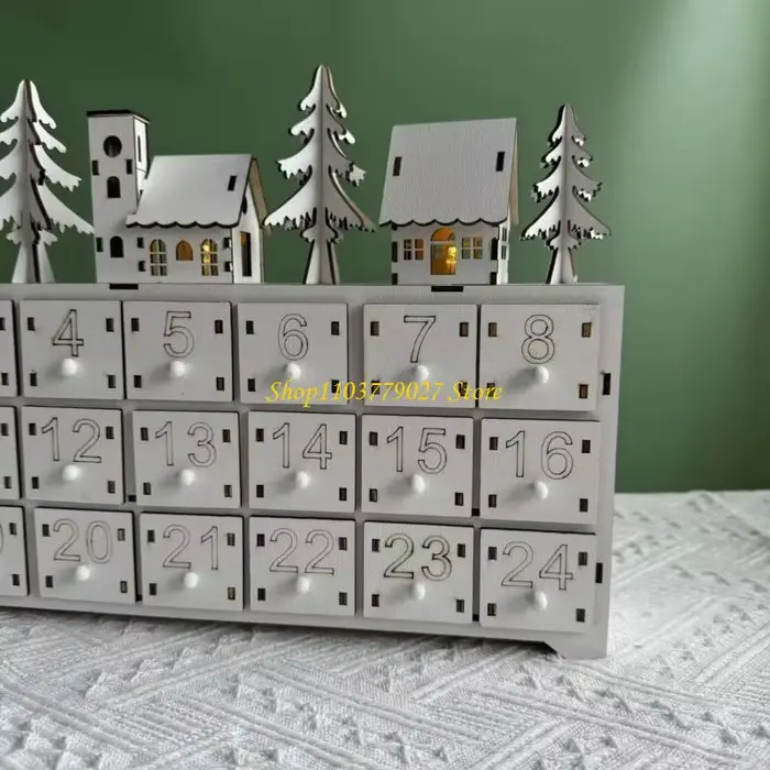 C4DF – calendrier compte à rebours noël en bois 24 jours