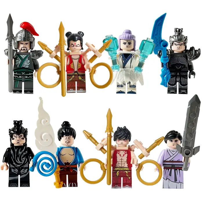 Blocs de construction de style chinois, Nezha le roi singe, poupée humanoïde, poupée princesse human