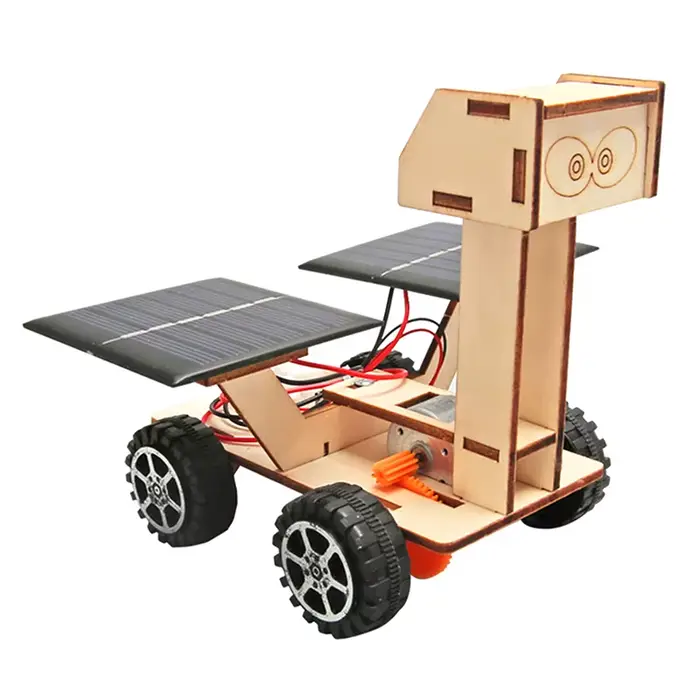 Jouet en bois Mars Rover DIY à énergie solaire ; Puzzle d'apprentissage ultime pour les enfants