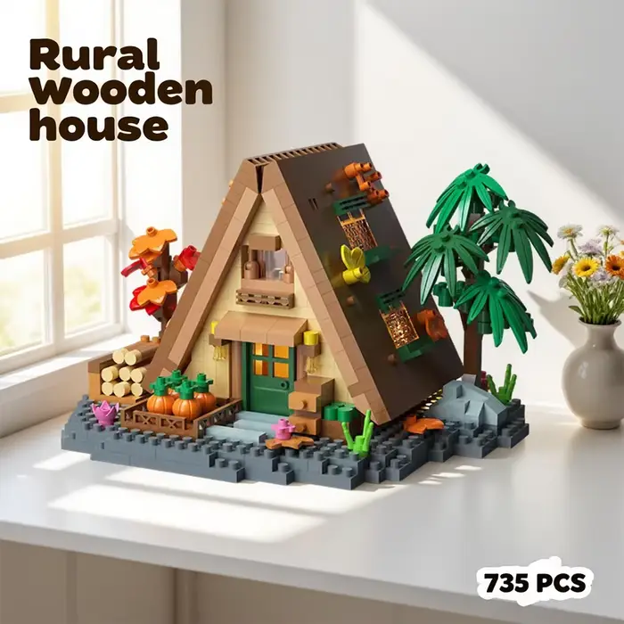 Blocs de construction créatifs avec vue sur la rue, puzzle de maison dans les arbres forestière, mou