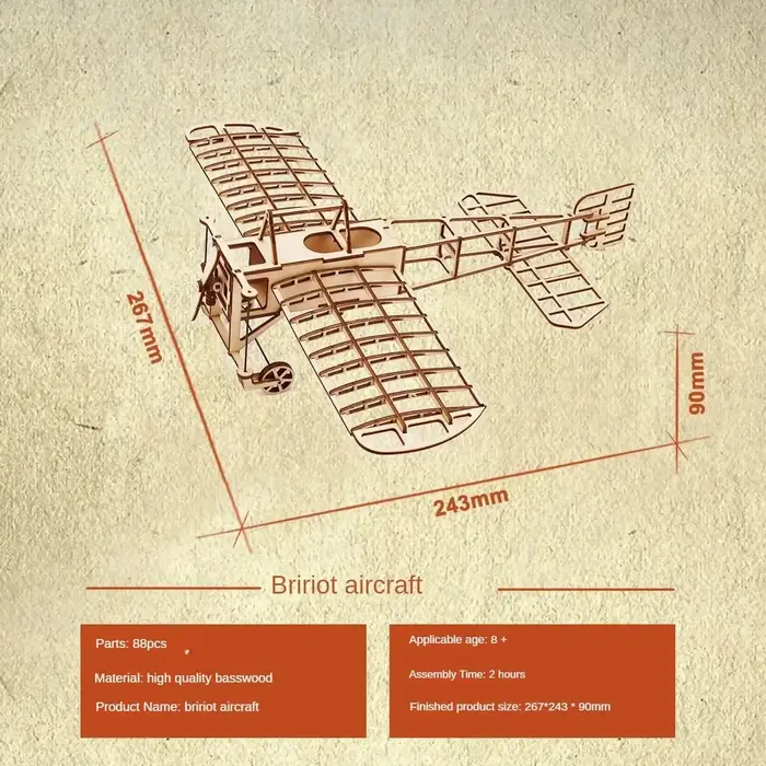 Puzzle d'avion rétro 3d en bois, blocs de construction à assembler, Kits de modèles, bricolage pour